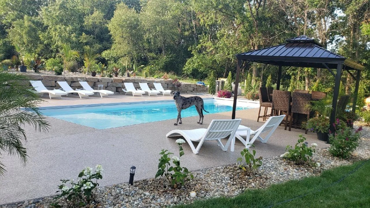 custom inground pool project relevant to Clinton Illinois with clean deck transitions