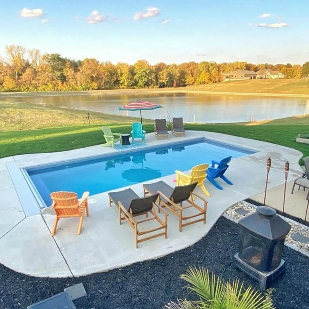 custom fiberglass pool installation in central Illinois near Rantoul